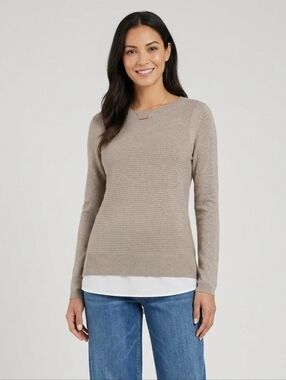 HILARY RADLEY - Tan Ribbed Tunlnic